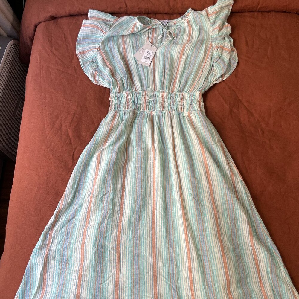 Rails Iona Dress Size M Seaview Stripe Blue Red